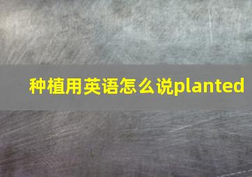 种植用英语怎么说planted