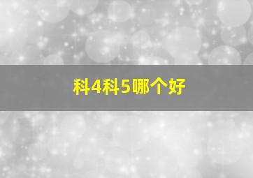 科4科5哪个好