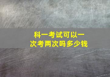 科一考试可以一次考两次吗多少钱