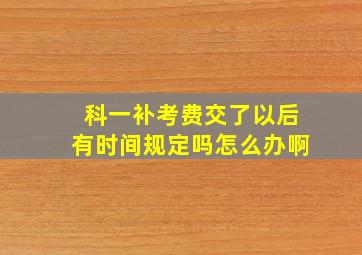 科一补考费交了以后有时间规定吗怎么办啊