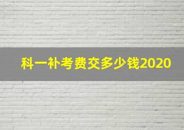 科一补考费交多少钱2020