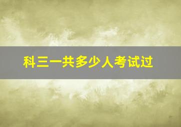 科三一共多少人考试过