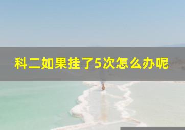 科二如果挂了5次怎么办呢