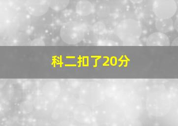 科二扣了20分