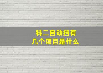 科二自动挡有几个项目是什么