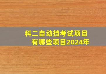 科二自动挡考试项目有哪些项目2024年