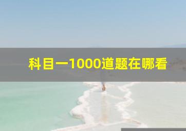 科目一1000道题在哪看