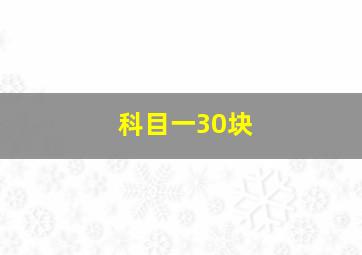 科目一30块