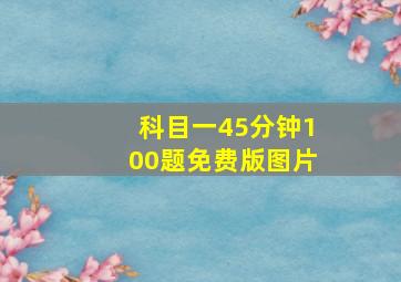 科目一45分钟100题免费版图片