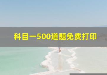 科目一500道题免费打印