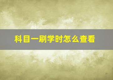 科目一刷学时怎么查看