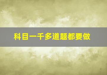 科目一千多道题都要做