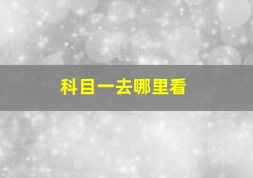 科目一去哪里看