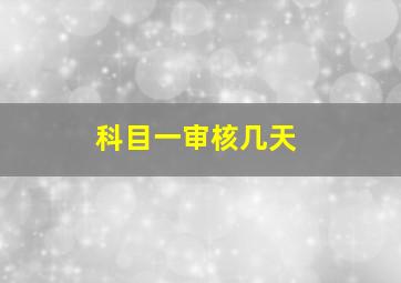 科目一审核几天