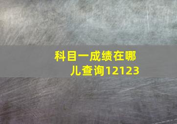 科目一成绩在哪儿查询12123