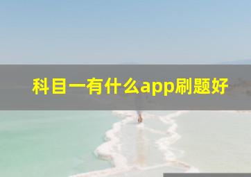 科目一有什么app刷题好