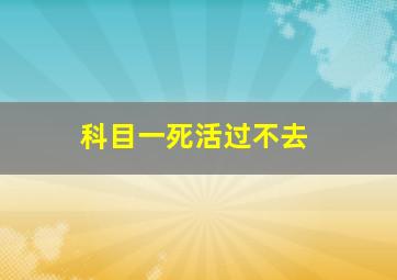 科目一死活过不去