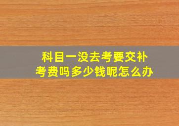 科目一没去考要交补考费吗多少钱呢怎么办