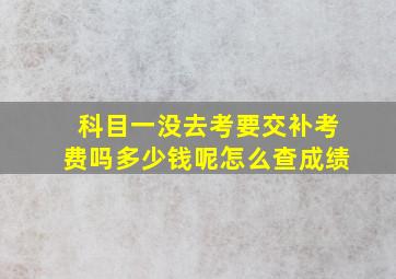 科目一没去考要交补考费吗多少钱呢怎么查成绩