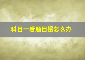 科目一看题目慢怎么办