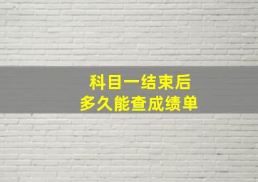 科目一结束后多久能查成绩单