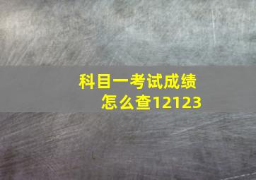 科目一考试成绩怎么查12123