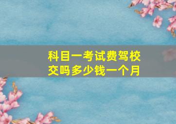 科目一考试费驾校交吗多少钱一个月