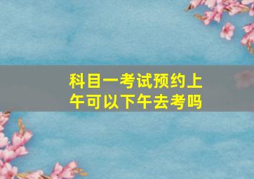 科目一考试预约上午可以下午去考吗