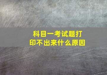 科目一考试题打印不出来什么原因