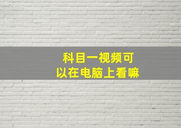 科目一视频可以在电脑上看嘛