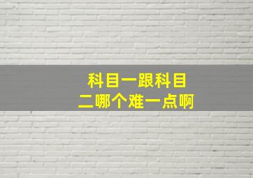 科目一跟科目二哪个难一点啊