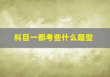 科目一都考些什么题型