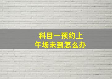 科目一预约上午场未到怎么办