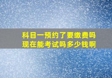 科目一预约了要缴费吗现在能考试吗多少钱啊