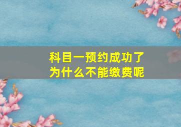 科目一预约成功了为什么不能缴费呢