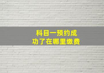 科目一预约成功了在哪里缴费