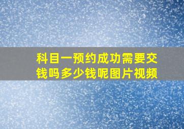 科目一预约成功需要交钱吗多少钱呢图片视频