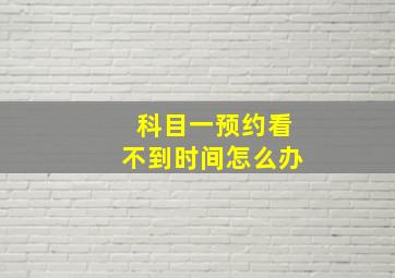 科目一预约看不到时间怎么办