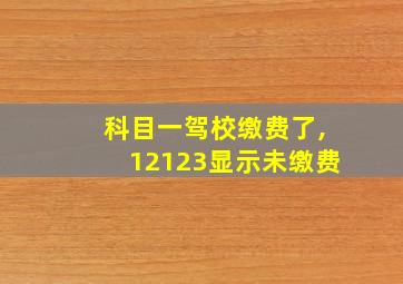 科目一驾校缴费了,12123显示未缴费