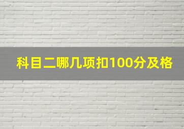 科目二哪几项扣100分及格