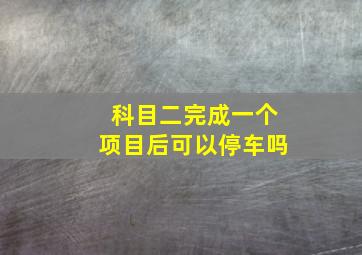 科目二完成一个项目后可以停车吗