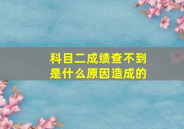 科目二成绩查不到是什么原因造成的