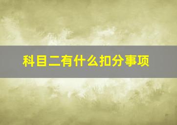 科目二有什么扣分事项