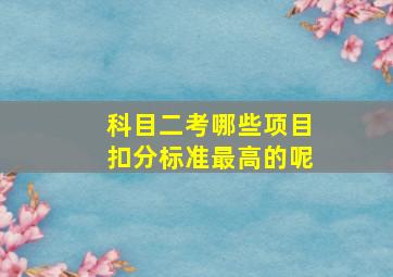 科目二考哪些项目扣分标准最高的呢