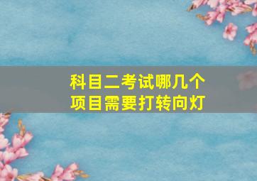 科目二考试哪几个项目需要打转向灯