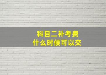 科目二补考费什么时候可以交