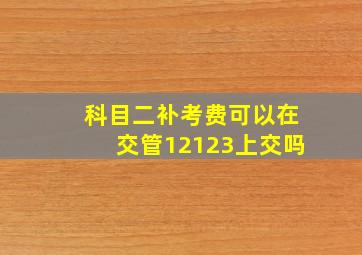 科目二补考费可以在交管12123上交吗