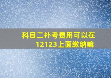 科目二补考费用可以在12123上面缴纳嘛