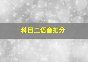 科目二语音扣分