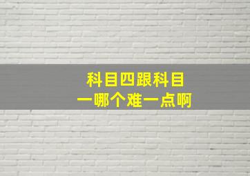 科目四跟科目一哪个难一点啊